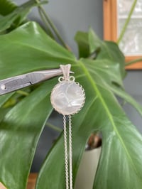 Image 5 of Silver White Mother Of Pearl Coin Crystal Necklace