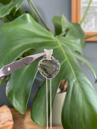 Image 3 of Silver Labradorite Heart Crystal Necklace