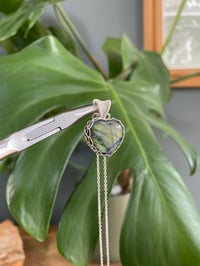 Image 4 of Silver Labradorite Heart Crystal Necklace