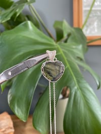 Image 5 of Silver Labradorite Heart Crystal Necklace