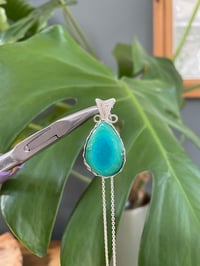 Image 2 of Silver Malachite & Amazonite Teardrop Crystal Necklace