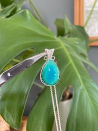 Image 5 of Silver Malachite & Amazonite Teardrop Crystal Necklace