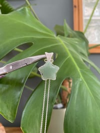 Image 1 of Silver Green Aventurine Star Crystal Necklace 