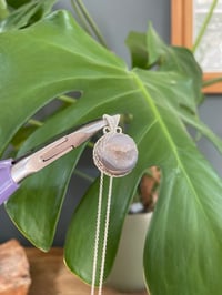 Image 1 of Silver Druzy Agate Sphere Crystal Necklace