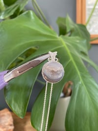 Image 2 of Silver Druzy Agate Sphere Crystal Necklace