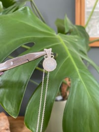 Image 1 of Silver Moonstone Sphere Crystal Necklace