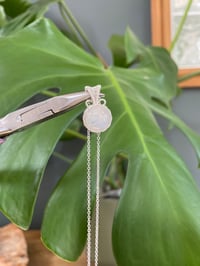 Image 2 of Silver Moonstone Sphere Crystal Necklace