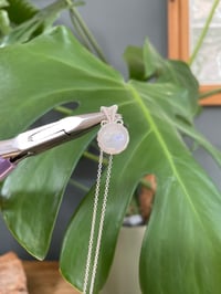 Image 3 of Silver Moonstone Sphere Crystal Necklace
