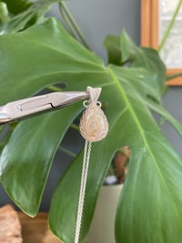 Image 4 of Silver Coral Jade Teardrop Crystal Necklace