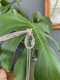 Image 4 of Silver Clear Quartz Oval Crystal Necklace 