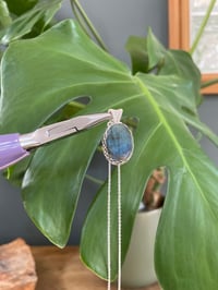Image 3 of Silver Labradorite Oval Crystal Necklace