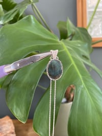 Image 4 of Silver Labradorite Oval Crystal Necklace
