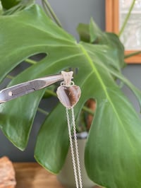 Image 1 of Silver Banded Agate Heart Crystal Necklace