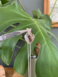 Image 2 of Silver Banded Agate Heart Crystal Necklace