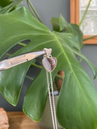 Image 3 of Silver Banded Agate Heart Crystal Necklace