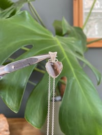 Image 4 of Silver Banded Agate Heart Crystal Necklace