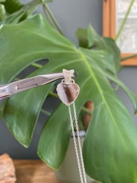 Image 5 of Silver Banded Agate Heart Crystal Necklace