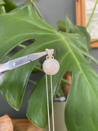 Image 1 of Silver Moonstone Sphere Crystal Necklace 2