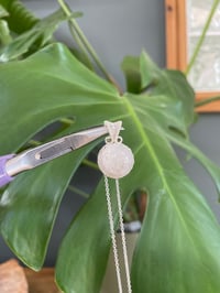 Image 2 of Silver Moonstone Sphere Crystal Necklace 2