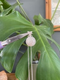 Image 3 of Silver Moonstone Sphere Crystal Necklace 2