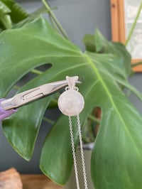 Image 4 of Silver Moonstone Sphere Crystal Necklace 2
