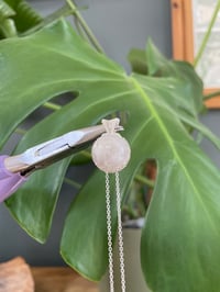 Image 5 of Silver Moonstone Sphere Crystal Necklace 2