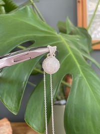 Image 7 of Silver Moonstone Sphere Crystal Necklace 2