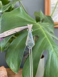 Image 1 of Silver Moss Agate Kite Crystal Necklace