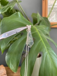 Image 2 of Silver Moss Agate Kite Crystal Necklace