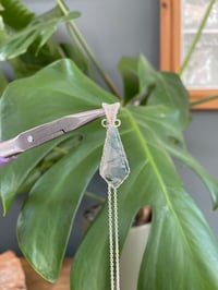 Image 3 of Silver Moss Agate Kite Crystal Necklace