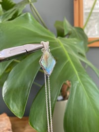 Image 1 of Silver Labradorite Diamond Crystal Necklace