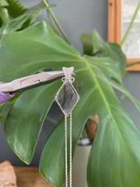Image 3 of Silver Labradorite Diamond Crystal Necklace