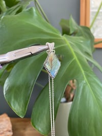 Image 2 of Silver Labradorite Diamond Crystal Necklace