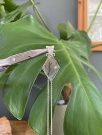 Image 5 of Silver Labradorite Diamond Crystal Necklace
