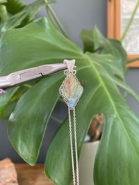 Image 7 of Silver Labradorite Diamond Crystal Necklace