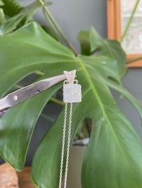 Image 2 of Silver Moonstone Square Crystal Necklace