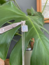 Image 3 of Silver Moonstone Square Crystal Necklace
