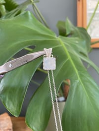 Image 4 of Silver Moonstone Square Crystal Necklace