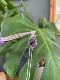 Image 3 of Silver Fluorite Oval Crystal Necklace