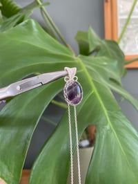 Image 4 of Silver Fluorite Oval Crystal Necklace
