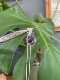 Image 5 of Silver Fluorite Oval Crystal Necklace
