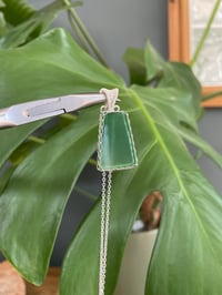 Image 5 of Silver Green Agate Bell Crystal Necklace