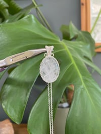 Image 2 of Silver Clear Quartz Oval Crystal Necklace 2