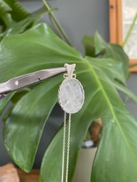 Image 3 of Silver Clear Quartz Oval Crystal Necklace 2
