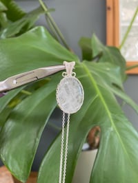 Image 6 of Silver Clear Quartz Oval Crystal Necklace 2