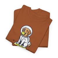 Image 3 of Astronaut Dog Tee — Cute Puppy in Space on Tennis Ball Graphic Shirt
