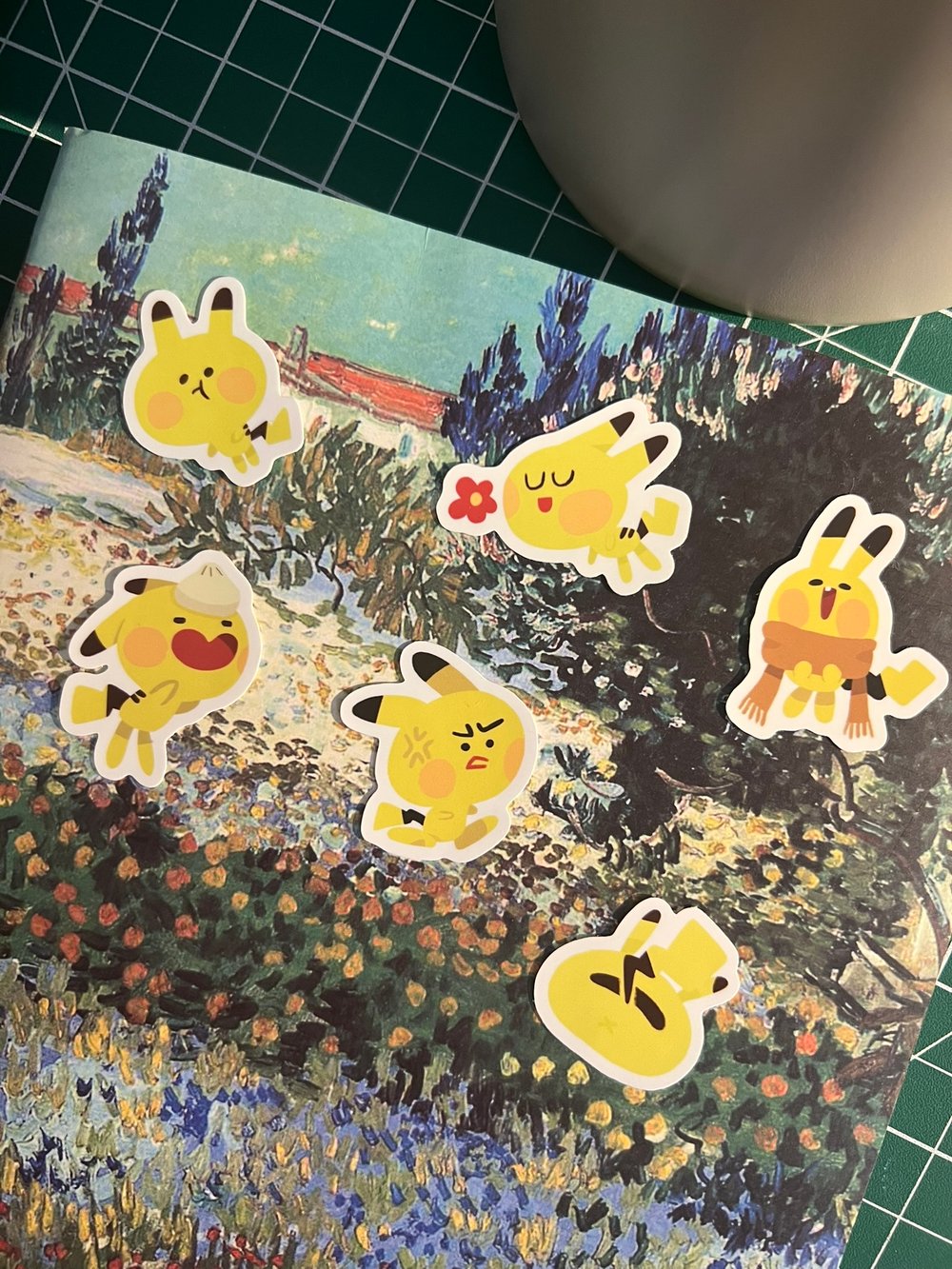 Image of 6 Pikachus | Sticker sheet & Die cut set