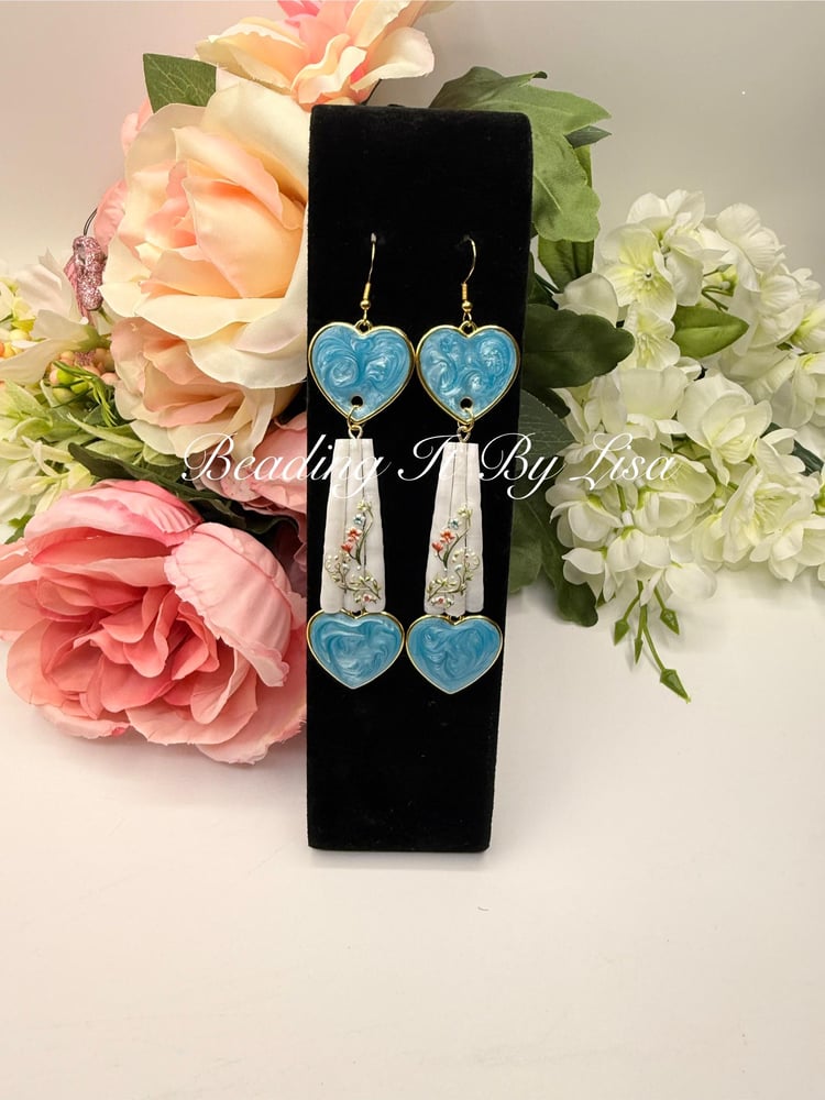Image of Dentalium Shell Dangle Earrings – Hand-Beaded Lover’s  Vine Collection
