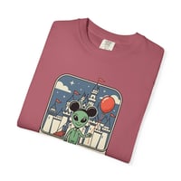 Image 6 of Alien at the Castle T-Shirt — Cute UFO Space Graphic Tee for Fans & Theme Park Lovers