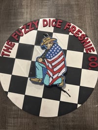  Kneeling cowboy with flag freshie 